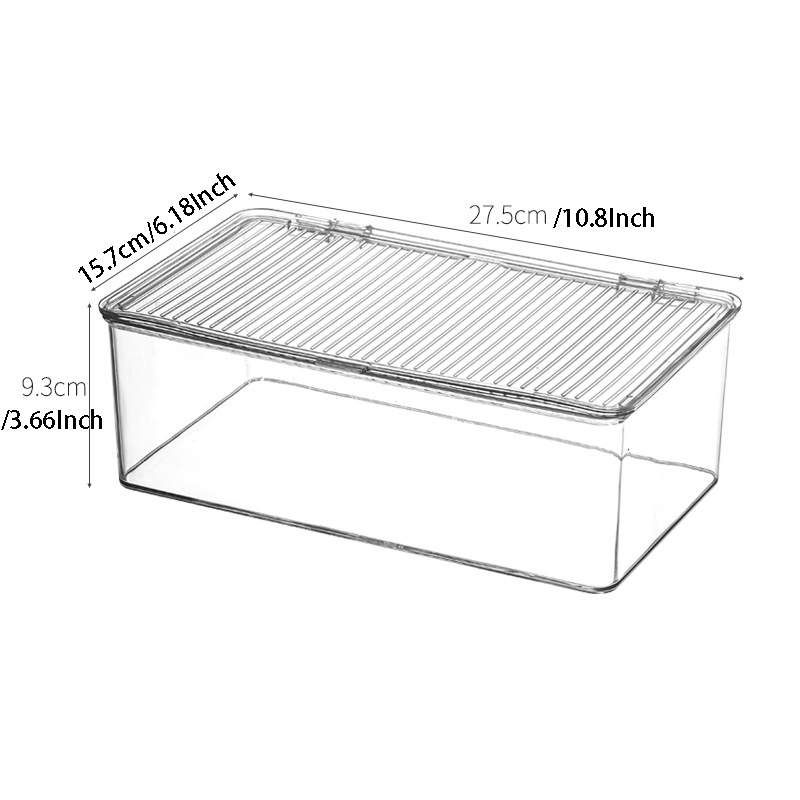 Plastic Storage Boxes Clear With Black Lids Home Office Stackable