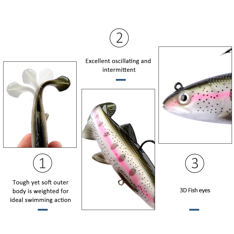ZONSTORE 10pcs/soft bait elf trident tail fishing lures 4cm 5cm Artificial  Silicone Wobblers worm fishing tackle : : Sports & Outdoors