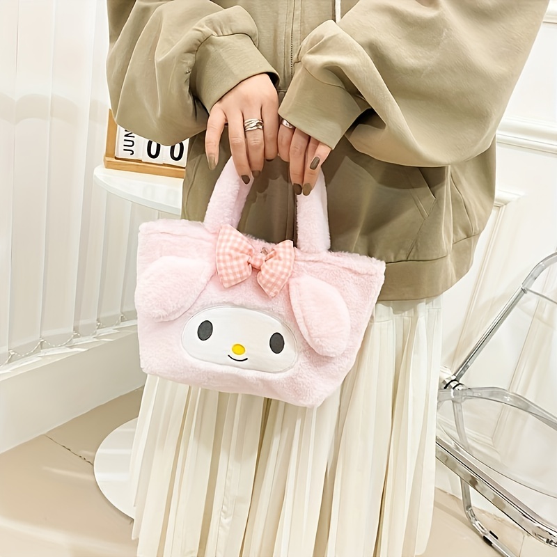 Hello Kitty Plush Bag Kawaii Sanrio Plush Toys Black Hello Kitty Shoulder  Bag Messenger Plushies Backpack Storage Bag for Girl