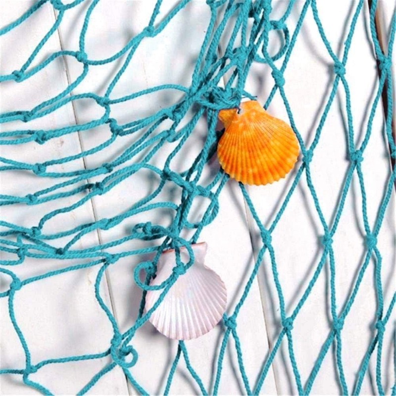 Decorative Fishnet Mediterranean Fish Netting Wall Hanging Decor With  Seashells Nautical Beach Theme Party Ornament For Photo Hanging Display Home  Dec