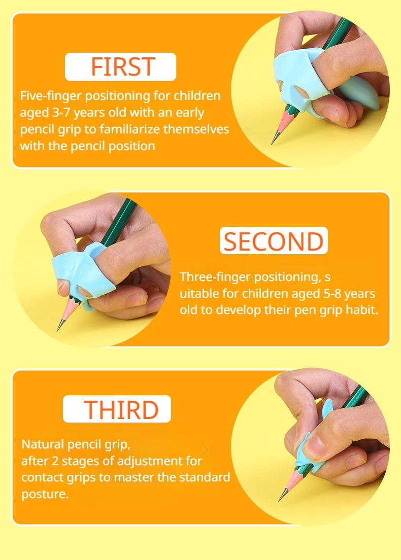 Pencil gripper kids/toddler handwriting aid tools for beginners,Pencil  Holder for preschooler 2-4 Years learning to Write for Children's Training  Pen Holding Posture Correction Tools(3 PACK) 