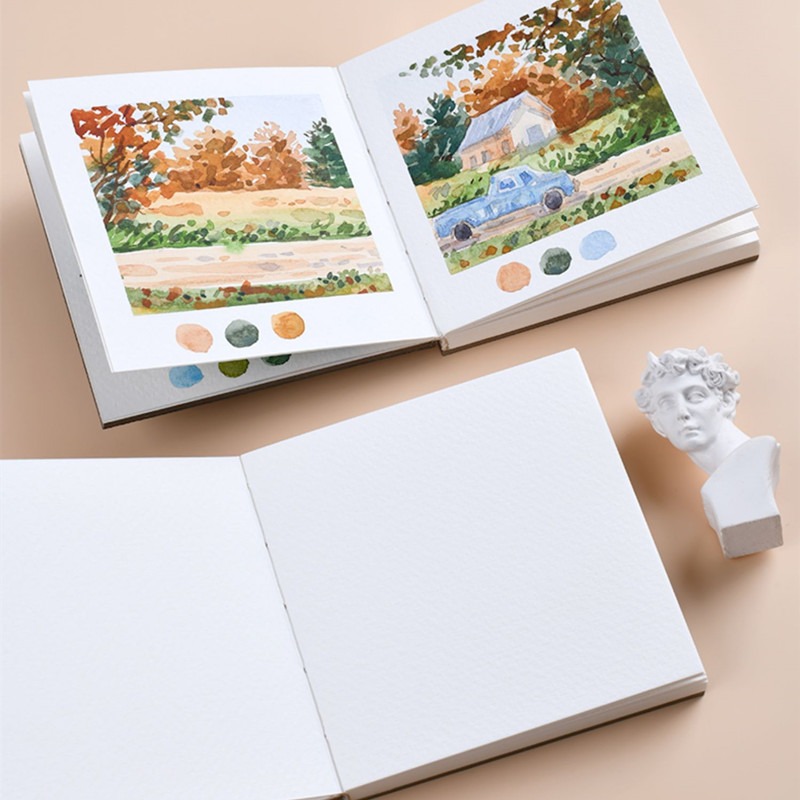 Travel Watercolor Book Mini Portable Sketch Book Medium And Thick Texture  PU Cover Art Student's Painting Art Supplies