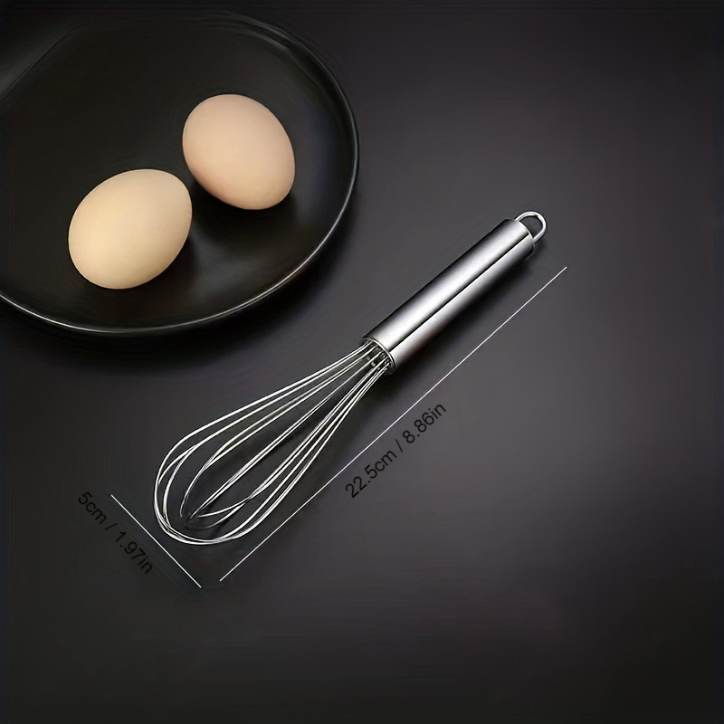 Kitchen Stainless Steel Wire Whisk Egg Beater, with Silicone Wrap Hand  Mixer, for Whisking Blending Beating