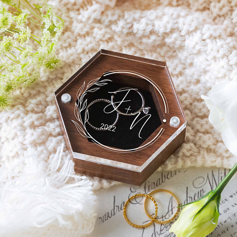 Personalized Customization Engraving Birthday Ring Wooden Storage Box, With  Magnetic Cover, Suitable For Women As Gifts, Holiday Party Gift Box,  Household Space Saving Storage Organizer For Bedroom, Bathroom, Office,  Desk, Aesthetic Room
