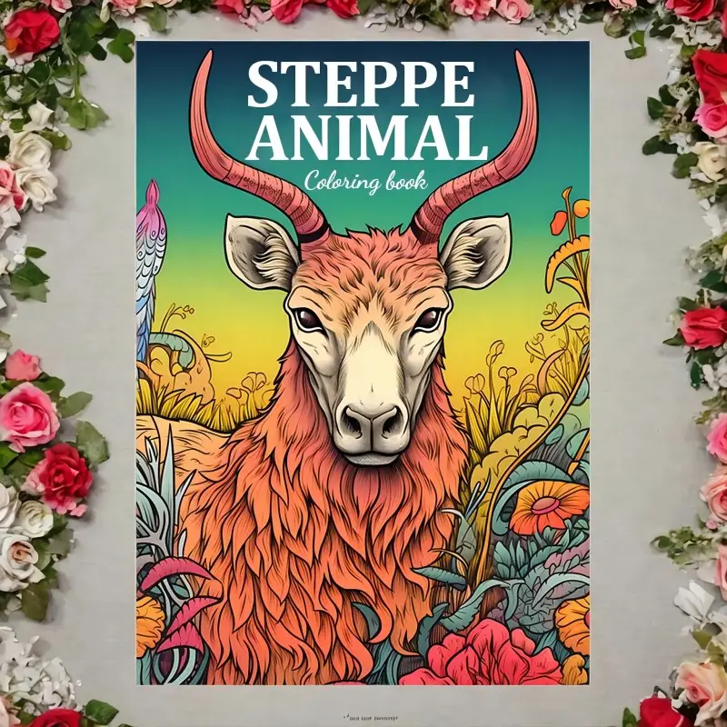 Thickened 25 Pages Grassland Animal Theme Coloring Book - Temu