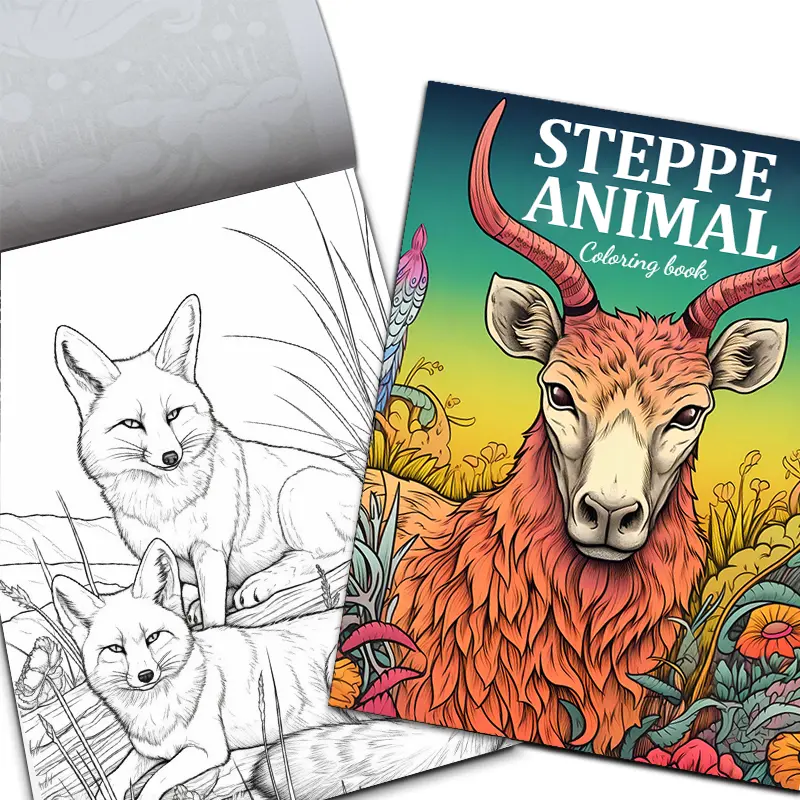 Thickened 25 Pages Grassland Animal Theme Coloring Book - Temu