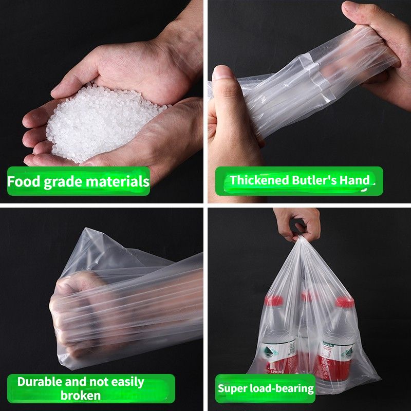 Large Thickened Plastic Bag (white Transparent) For Grocery - Temu