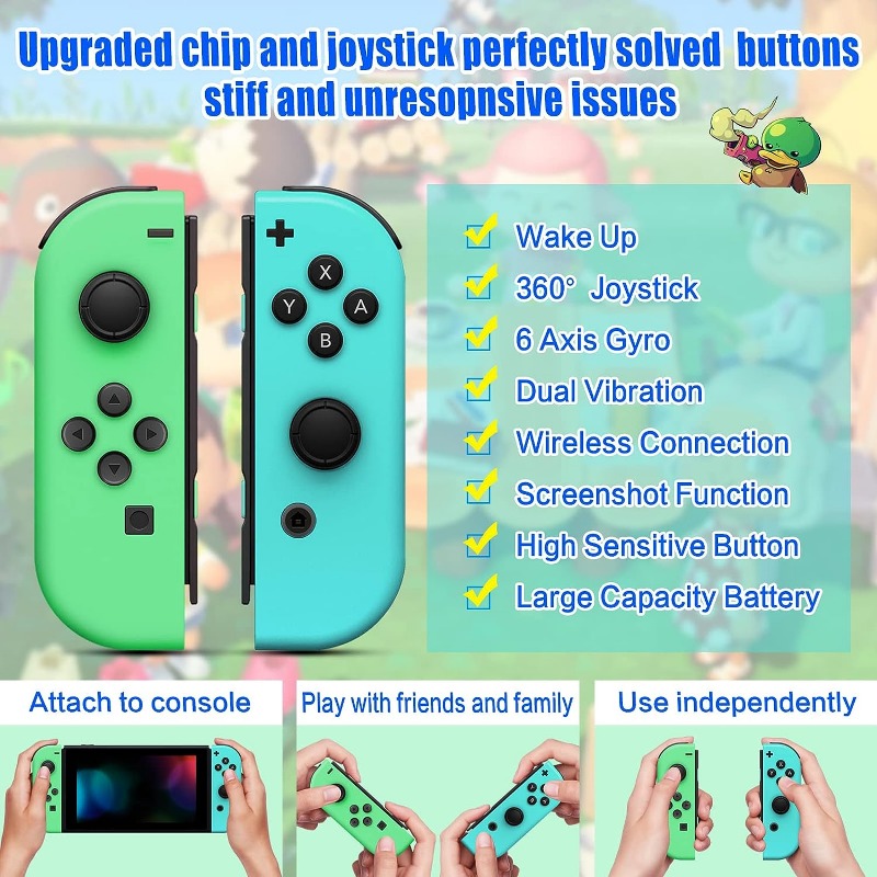 Joypad Controller for Nintendo Switch, Wireless Joypad Replacement for  Switch Controller, Left and Right Switch Joycons Support Dual  Vibration/Wake-up