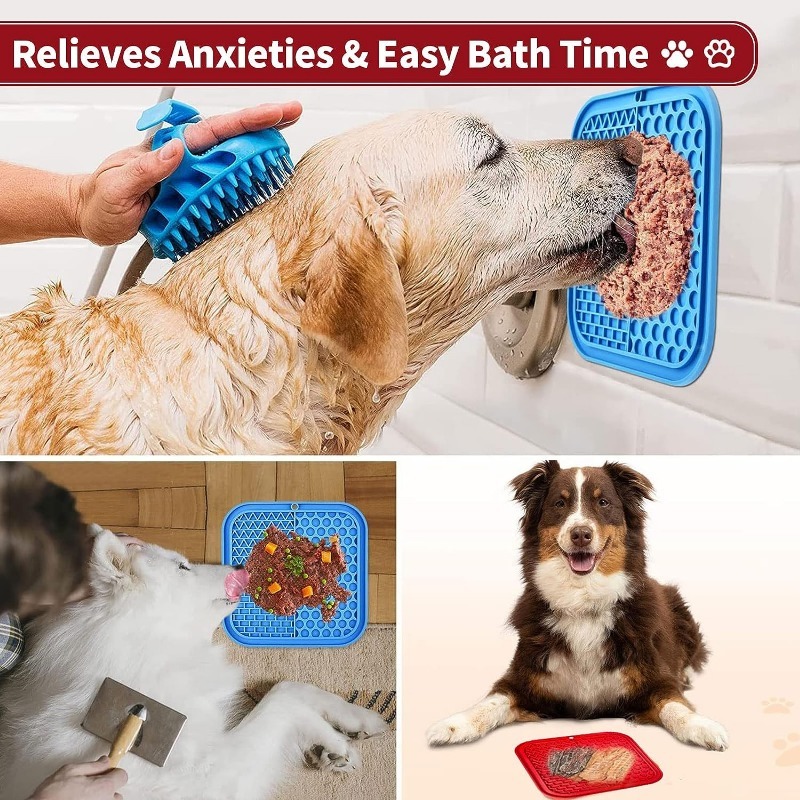 Dog Lick Mat Pet Lick Pad Feeding Mats With 1 Silicone Spatula