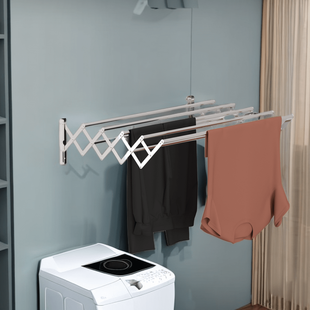 WhizMax Clothes Drying Rack,Over The Washer and Dryer Storage Shelf,Over  Dryer Towel Racks Bathroom Space Saving 5 Tiers Standing Shelving Units,  Grey