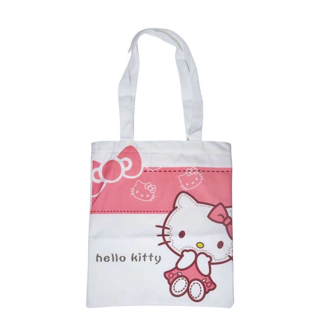 Hello Kitty Sanrio lightweight canvas tote bag pink