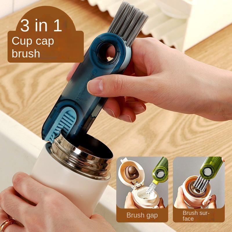 3 In 1 Bottle Gap Cleaner Brush Multifunctional Cup Groove Crevice Mini  U-shaped Cleaning Brush Water Bottles Clean Tool 1/2Pcs