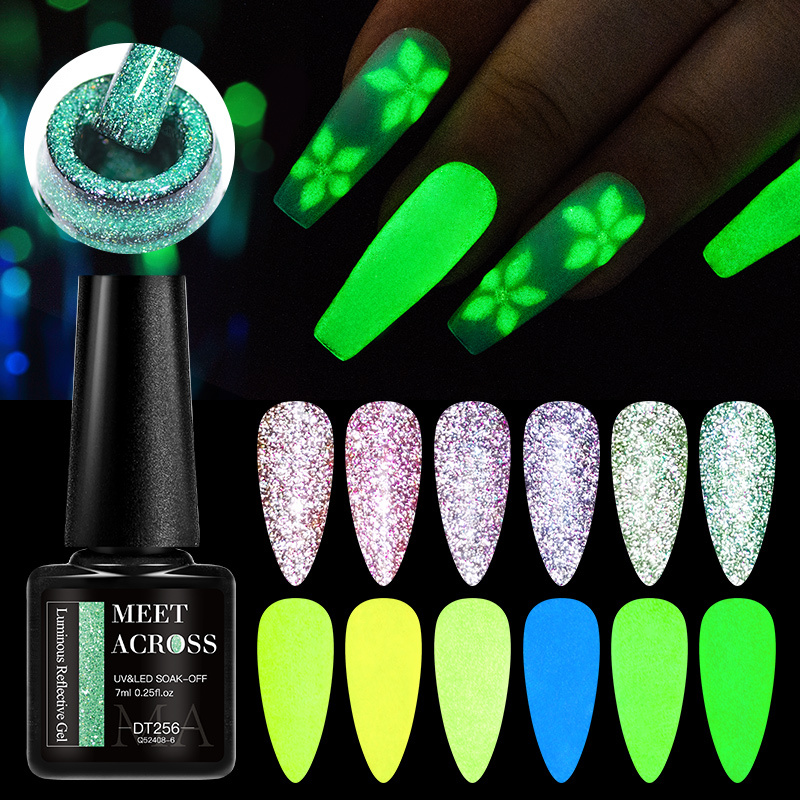 Luminous Gel Nail Polish Green Fluorescent Glow in Dark Semi