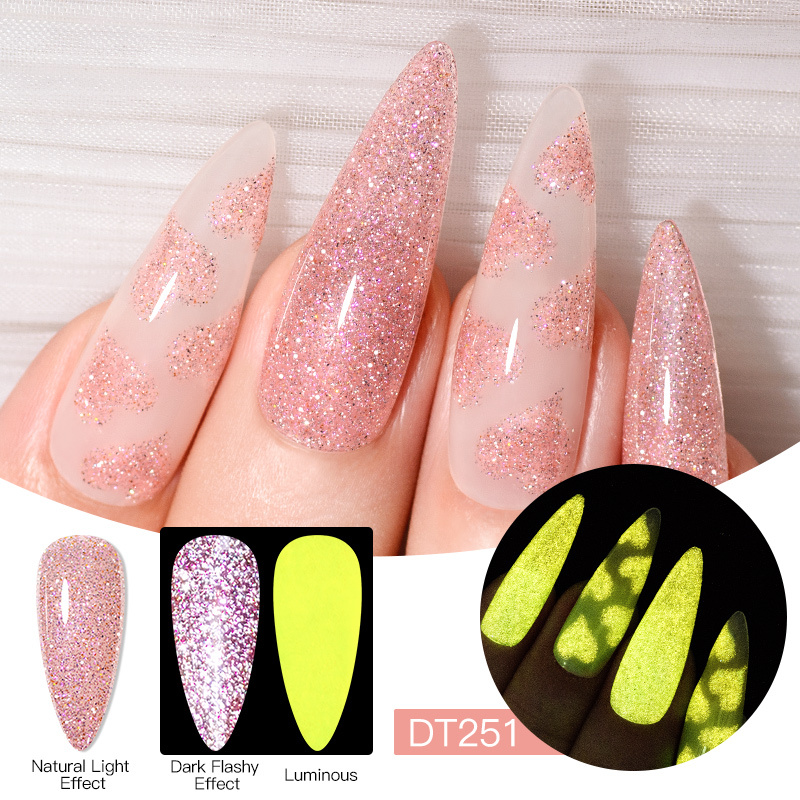 Luminous Reflective Glitter Gel Nail Polish Glow in dark - Temu