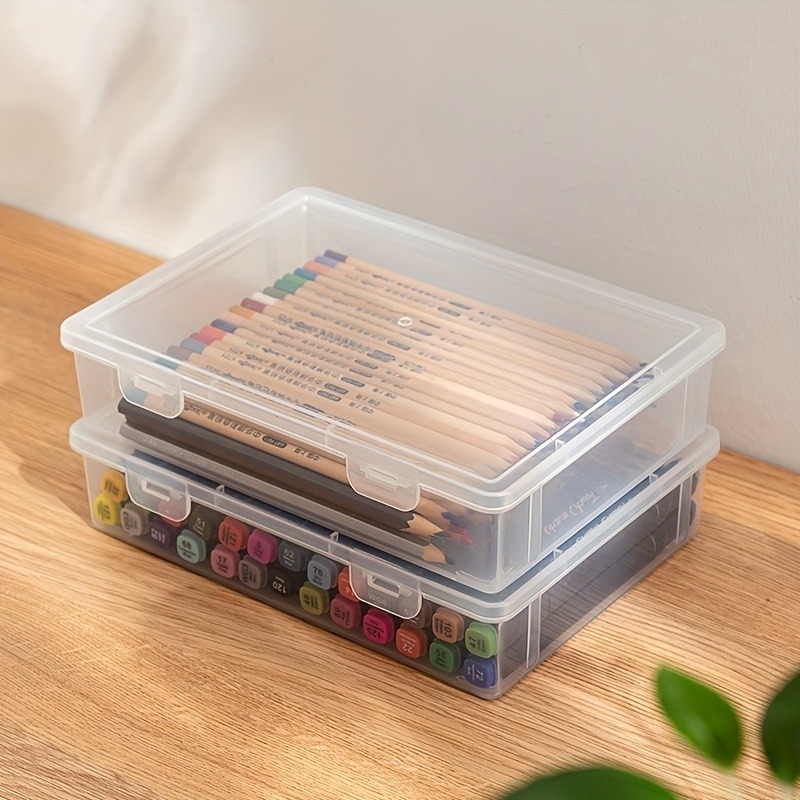 Large Capacity Transparent Plastic Storage Box For Sketch - Temu