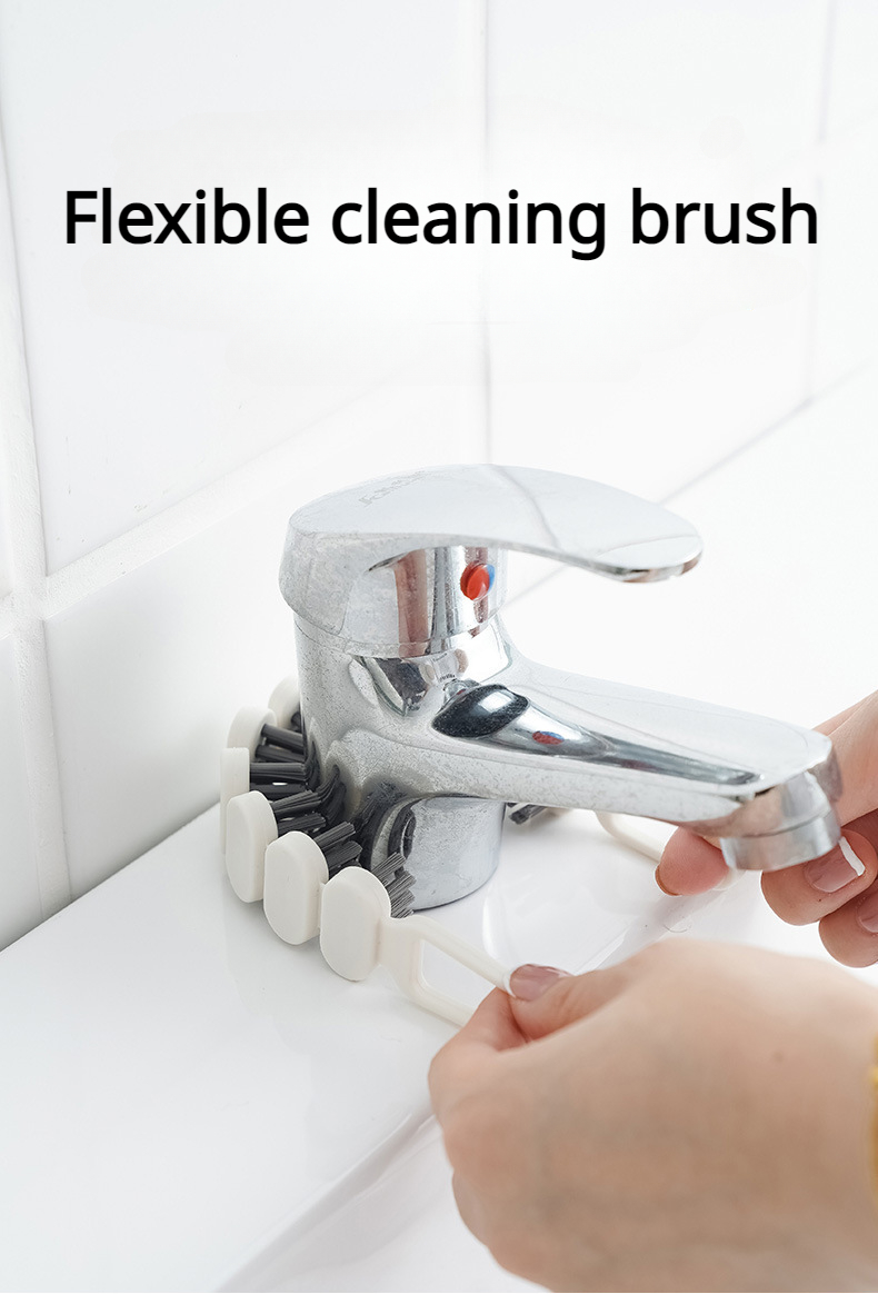 Flexible Brush, Kitchen Faucet Brush, Multifunctional Cleaning Brush,  Compact And Convenient Dead Corner Bathtub Brush White Free Size 