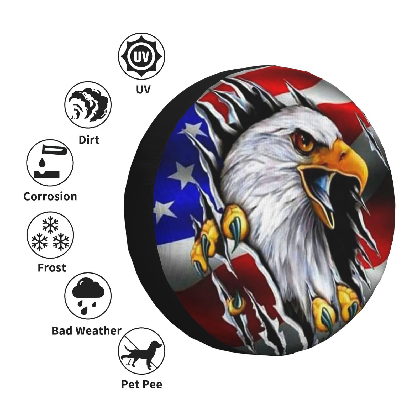 Spare Tire Cover American Eagle Flag Polyester Universal Waterproof  Corrosion Protection Wheel Covers For Trailer Rv Suv Truck Find Great  Deals Now Temu