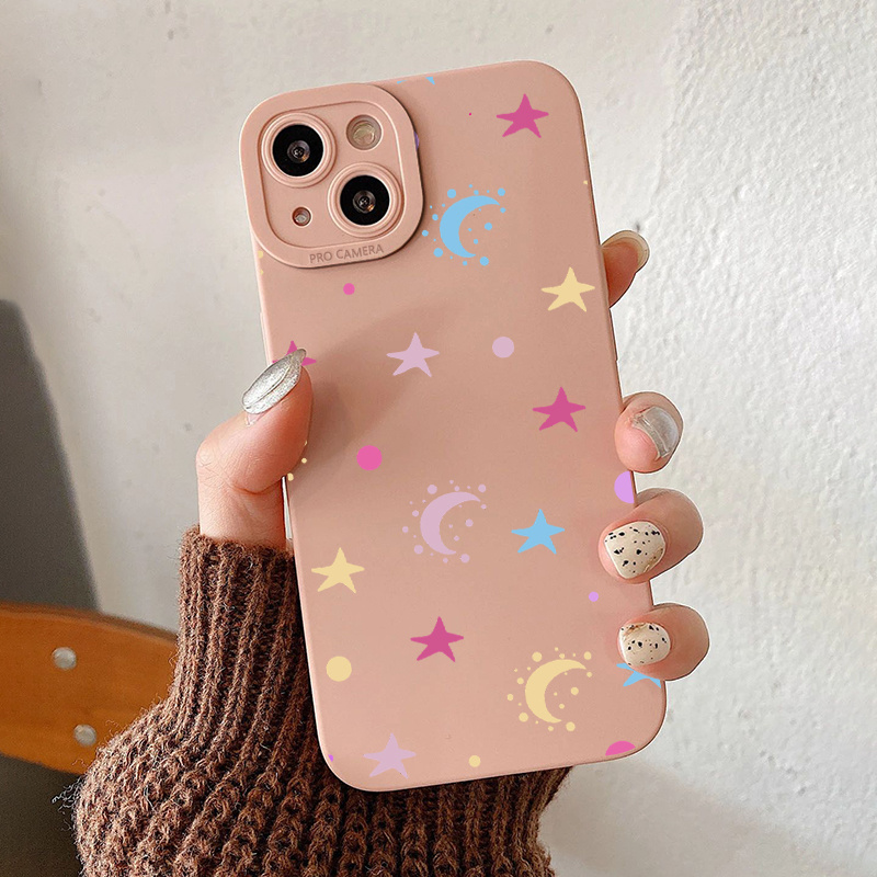 Muti-color Star Graphic Pattern Anti-fall Silicone Phone Case For