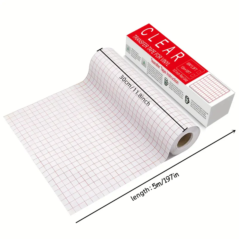Clear Vinyl Transfer Paper Tape Roll Alignment Grid - Temu