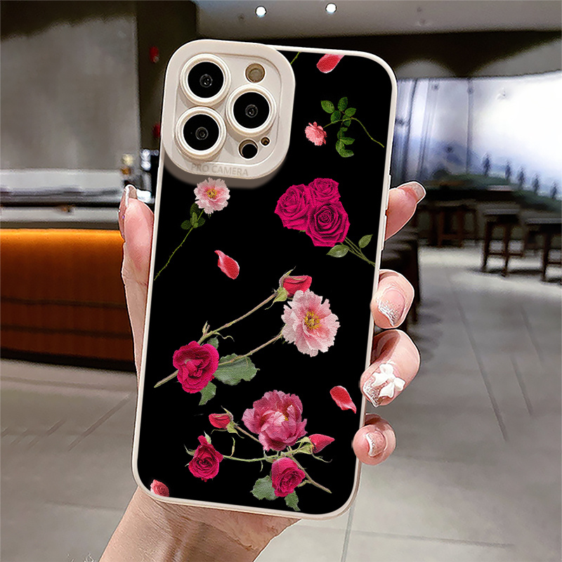 Funda Teléfono Gráfico Flores Hechas Silicona Iphone 14 Pro - Temu