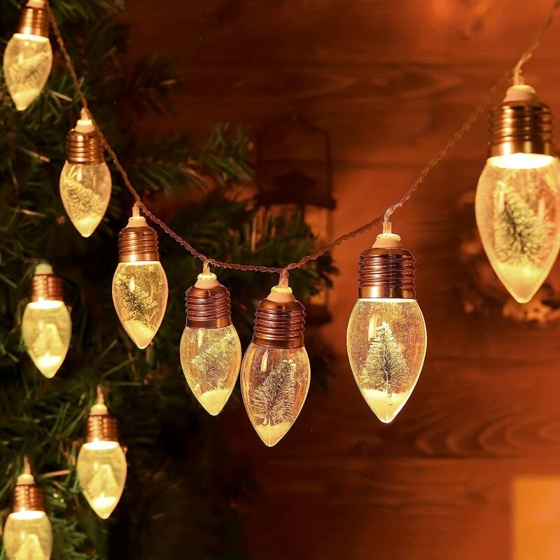 Guirlande Lumineuse Boule À Neige De Noël 10 Ampoules LED - Temu France
