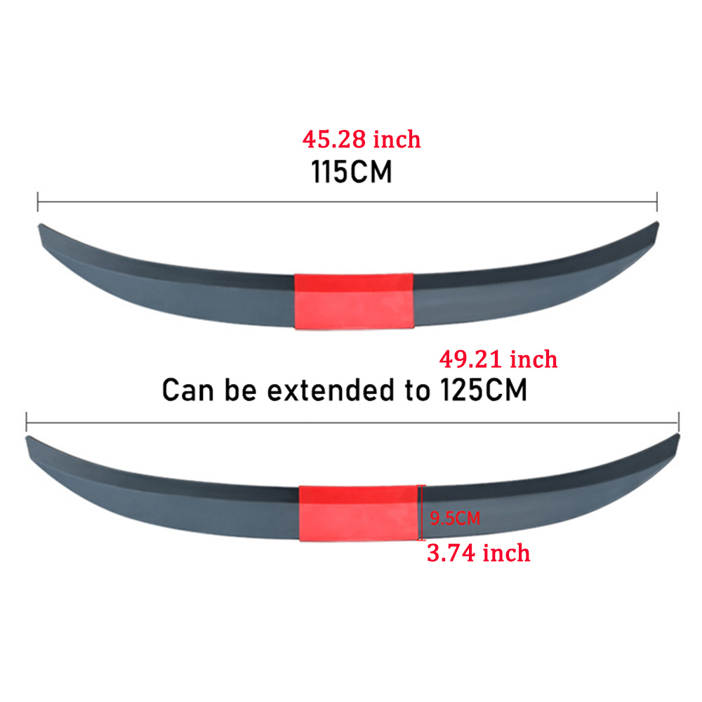 Car Universal Spoiler Racing ABS Three Section Tail Wing Rear Trunk Lip