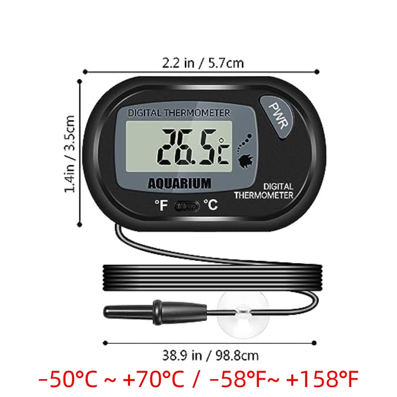 Didiseaon Caja termómetro para reptiles termómetro digital terrario de agua  de acuario termómetro de interior detector de temperatura para pecera