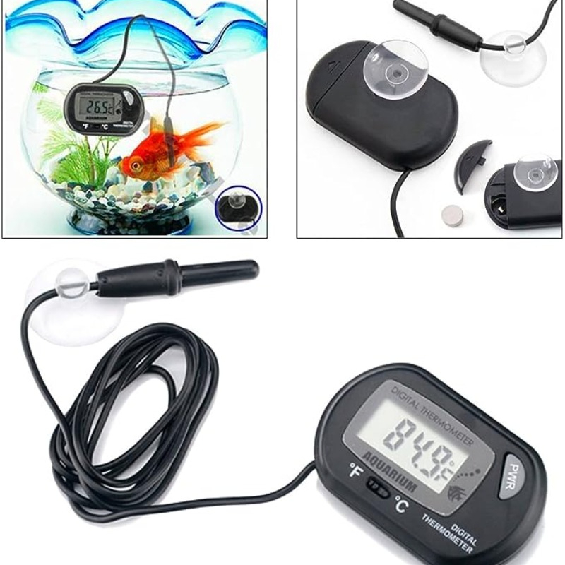 Medidor de temperatura para pecera, termómetro digital portátil para acuario,  termómetro para pecera Jadeshay A