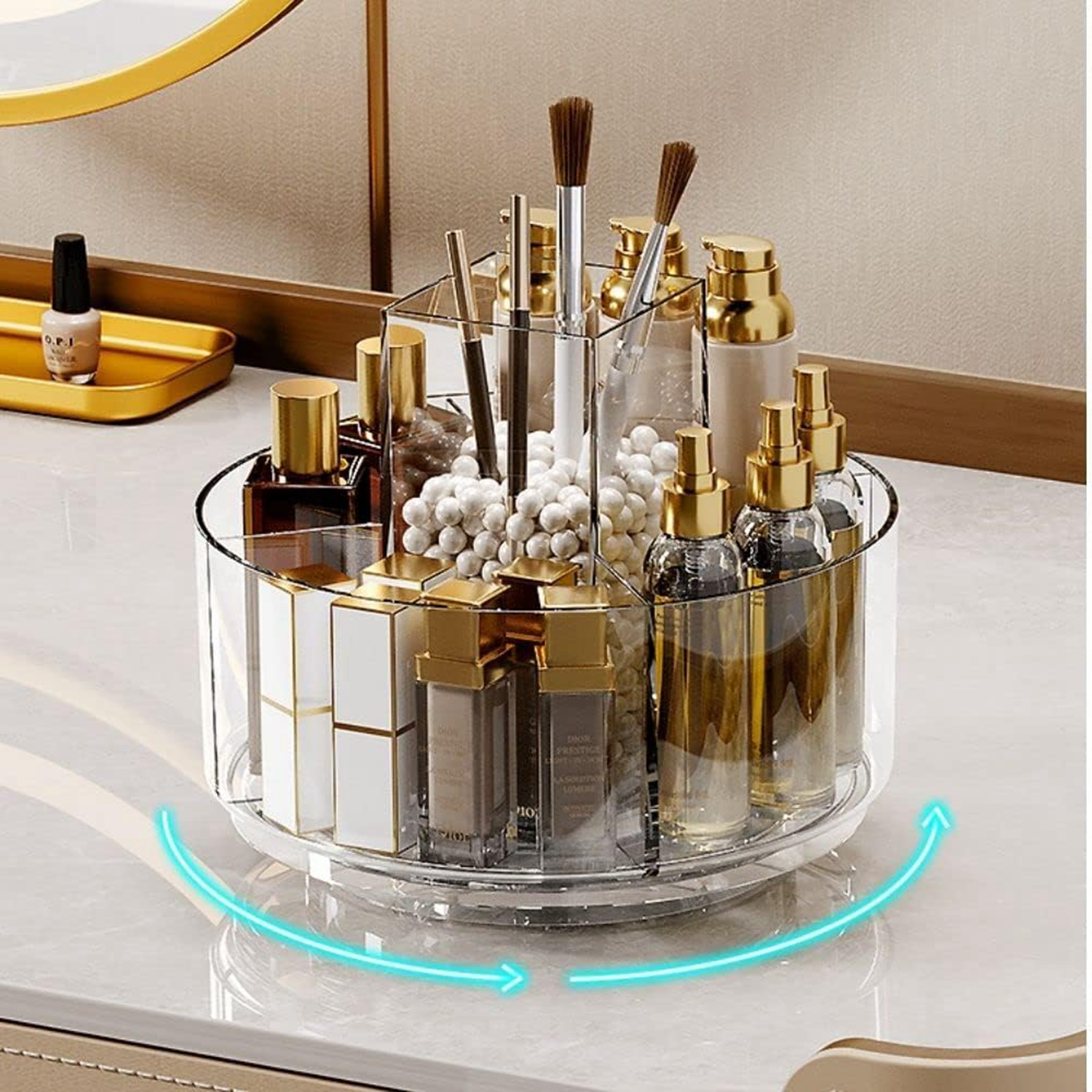 1 Organizer Trucco Rotazione A 360° Scatola Porta Cosmetici - Temu