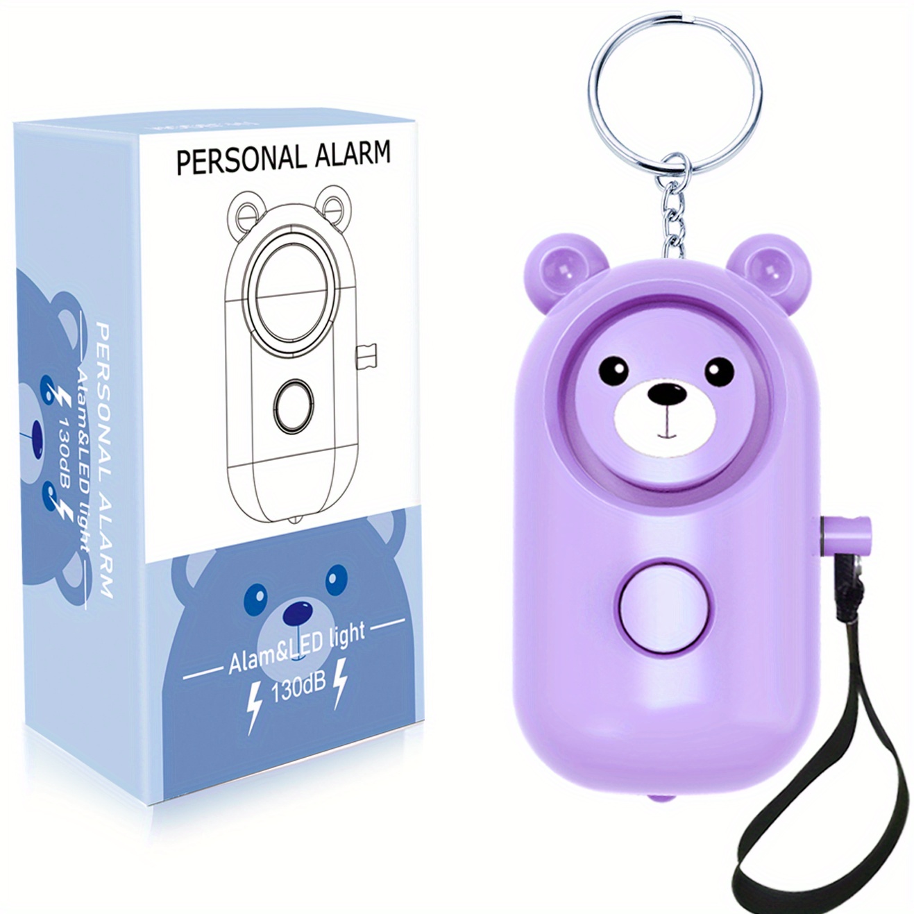 15 Piece Purple Safety Keychain