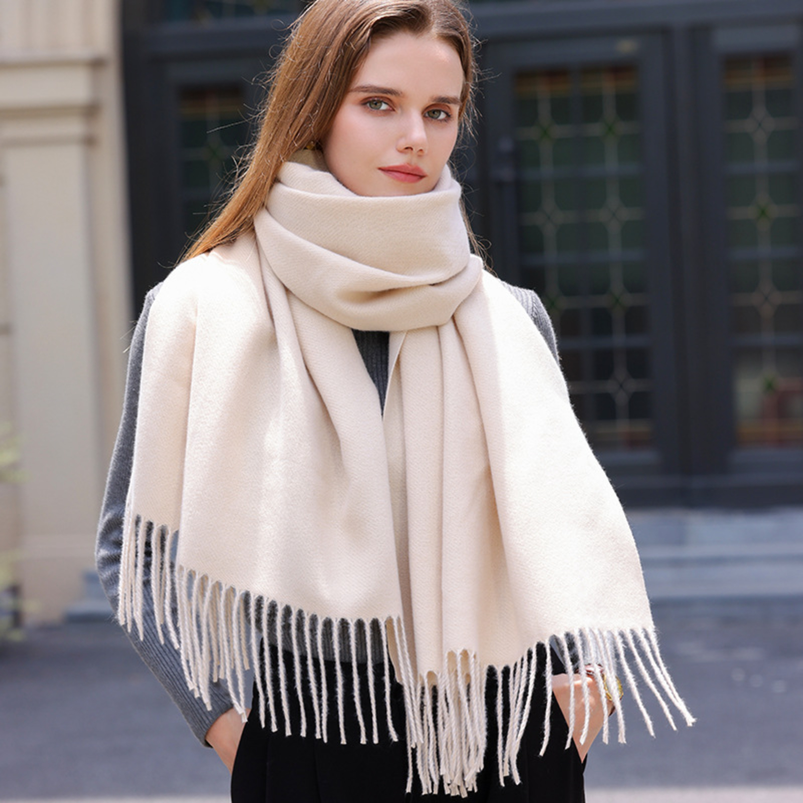 1pc Faux Cashmere Jacquard Woven Women's Scarf Shawl For Daily Wear In  Autumn And Winter