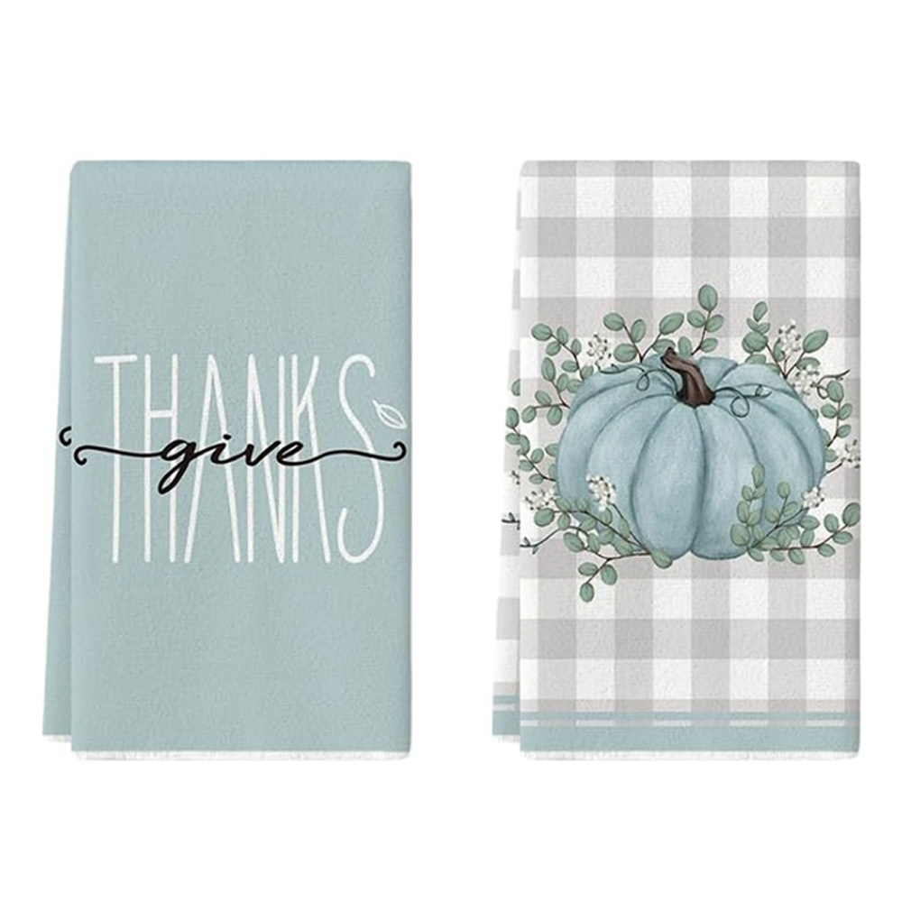 Autumn Plaid Kitchen Tea Towels, Set of 3