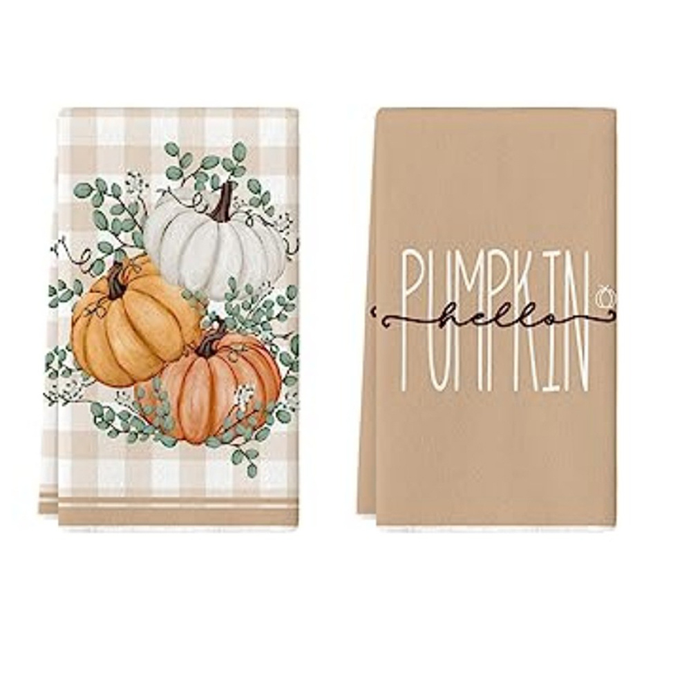  Farmhouse Thanksgiving Pumpkins Kitchen Towels Set of