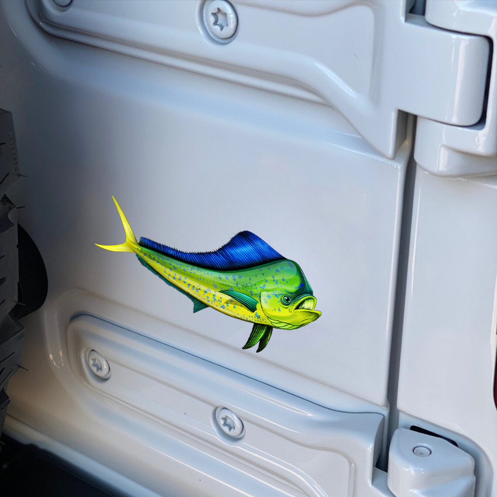 Mahi Fish Sticker Dolphin Car Cup Laptop Boat Fishing Window