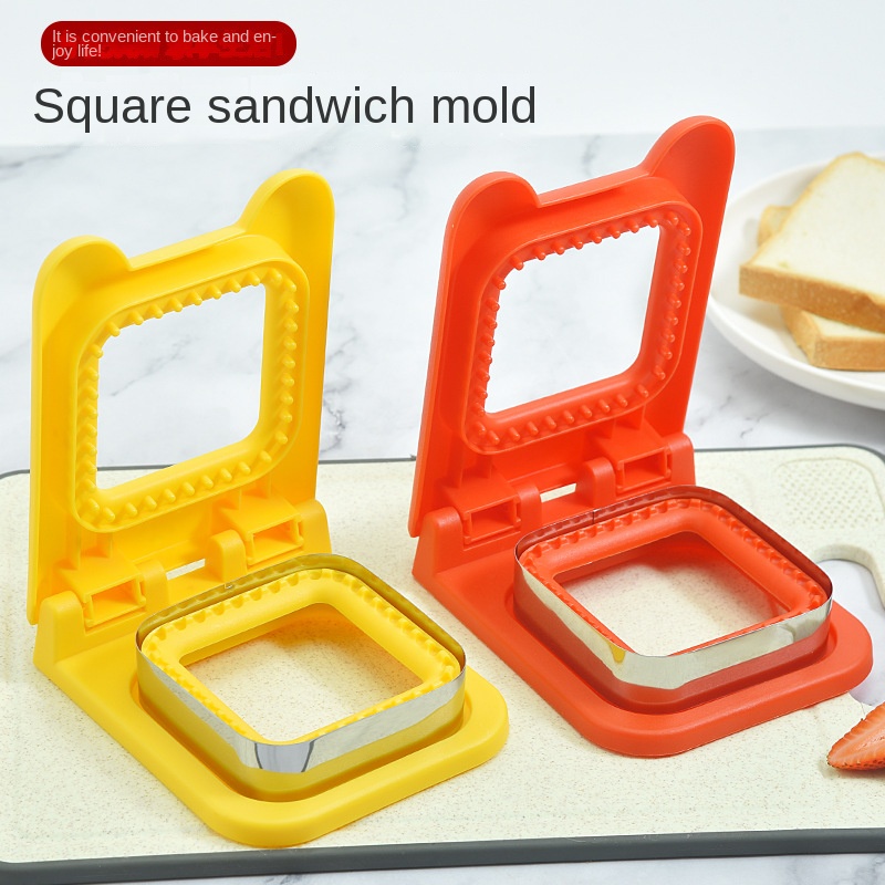 1pc Stainless Steel Square Sandwich Maker With Handguard, Bread