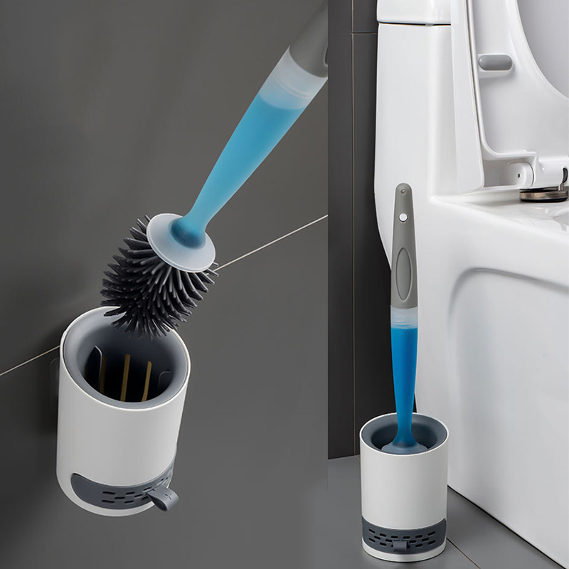 Bathroom Cleaning Tool Toilet Brush Set, Disposable Cleaning Solution Brush  Head, Non Perforated Wall Mounted, Fragrant Toilet Brush - Temu