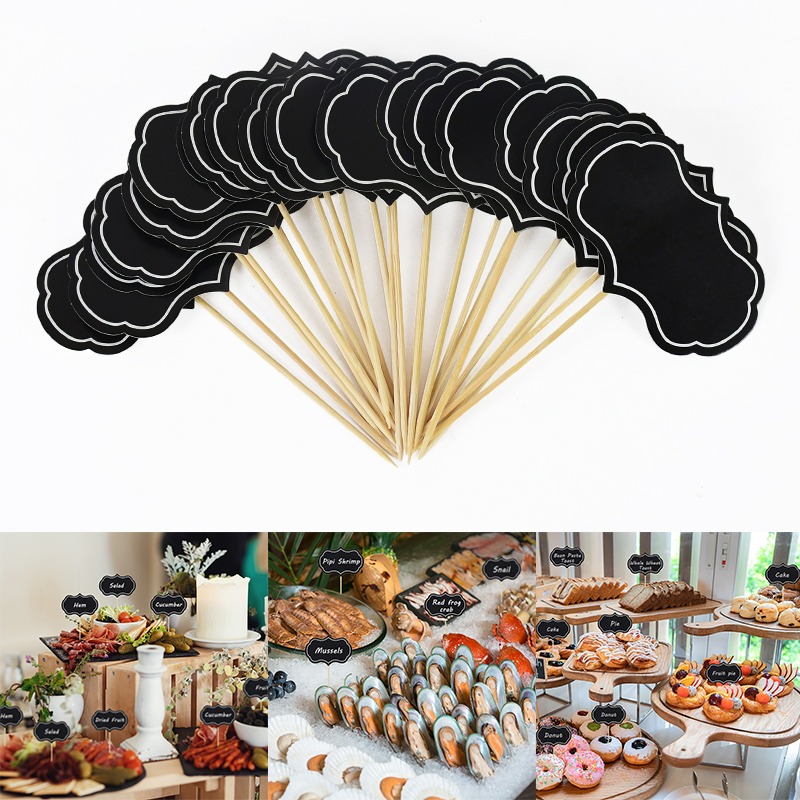 

24pcs Elegant Mini Blackboard Signs With Wooden Sticks - Ideal For , , Price Tags & - Home, Restaurants & Events