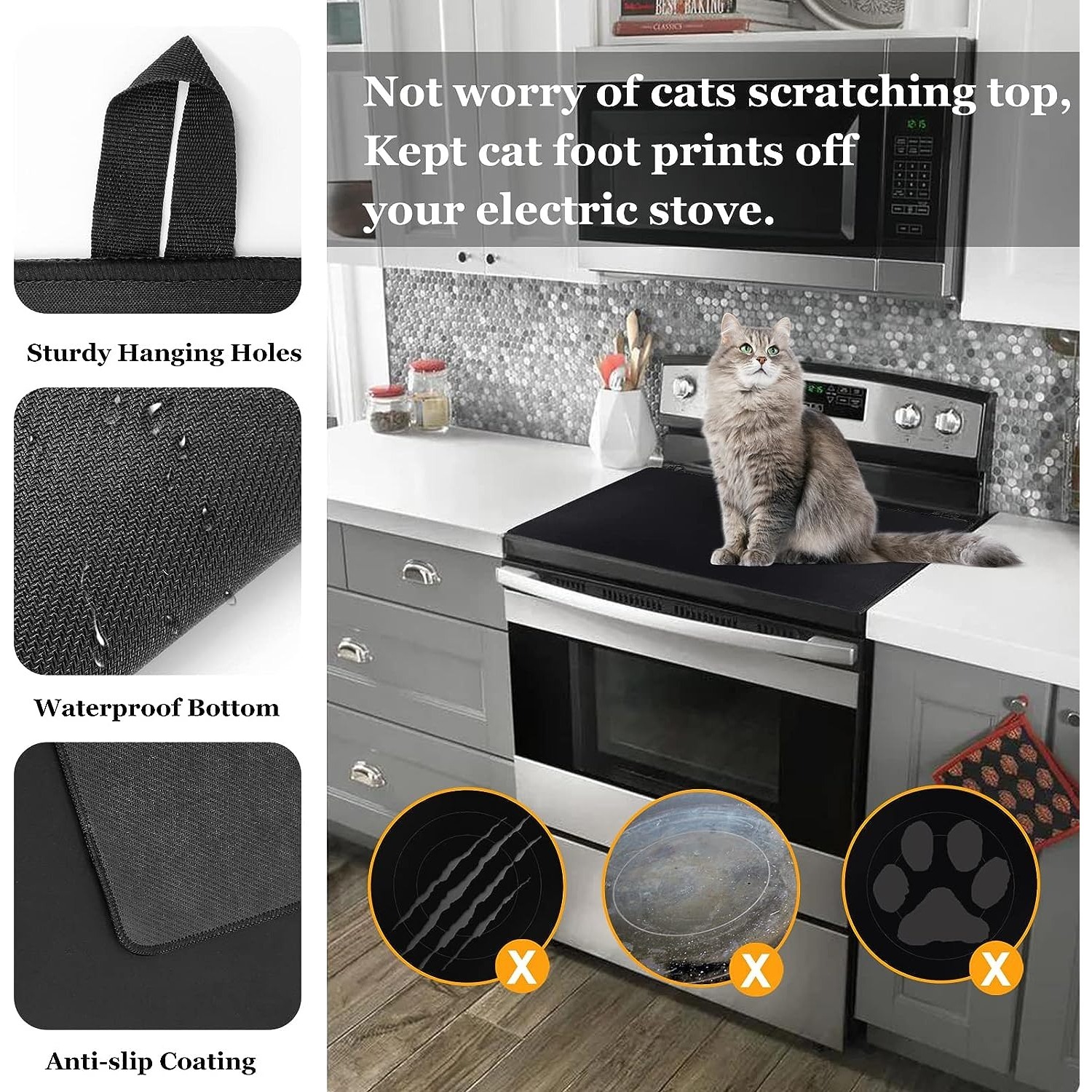Electric Stove Glass Top Stove Cover for Heat Resistant Protector  27.9"x20" Map