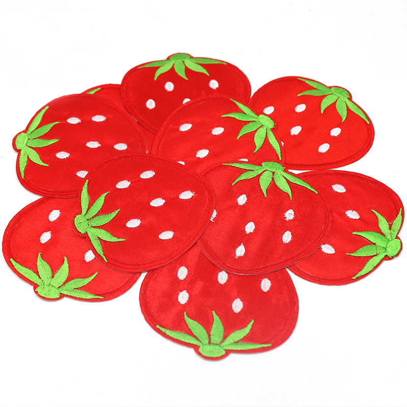 Embroidered Strawberry Patches Cute Red Strawberry Badge - Temu