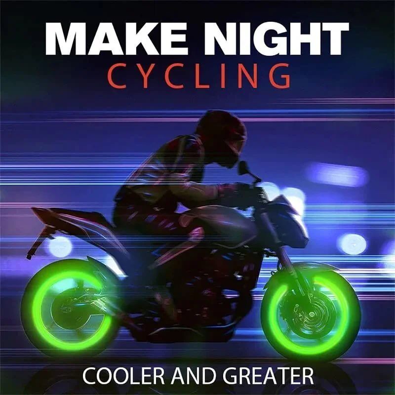 Bouchons de soupape lumineux Fluorescent Vert Bleu Nuit Lumineux Voiture  Moto Vélo Roue Style Pneu Moyeu Bouchon lumineux Décor