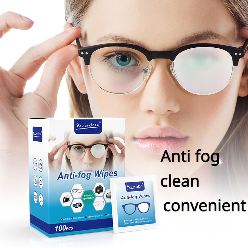 Comprar 100 unids/caja gafas desechables toallita antivaho anit-fog lentes  toallitas limpiador de gafas toallita húmeda
