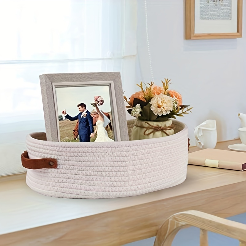 Happy Face Woven Storage Basket Desktop Storage Box Basket - Temu