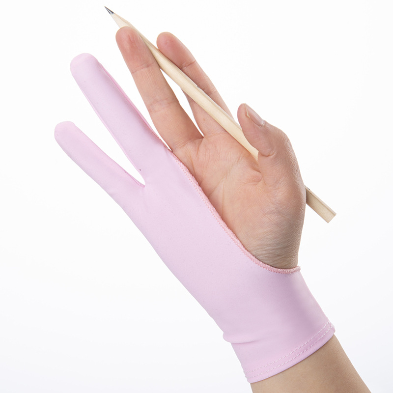 Black Two-Finger Anti-fouling Glove for Artistic Design, Graphic Tablet, Home Gloves,Temu
