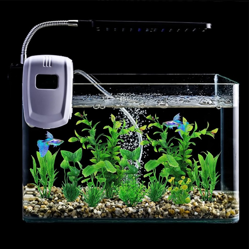 10pcs Fish Tank Accessories Green Plants Aquarium Decor Plastic