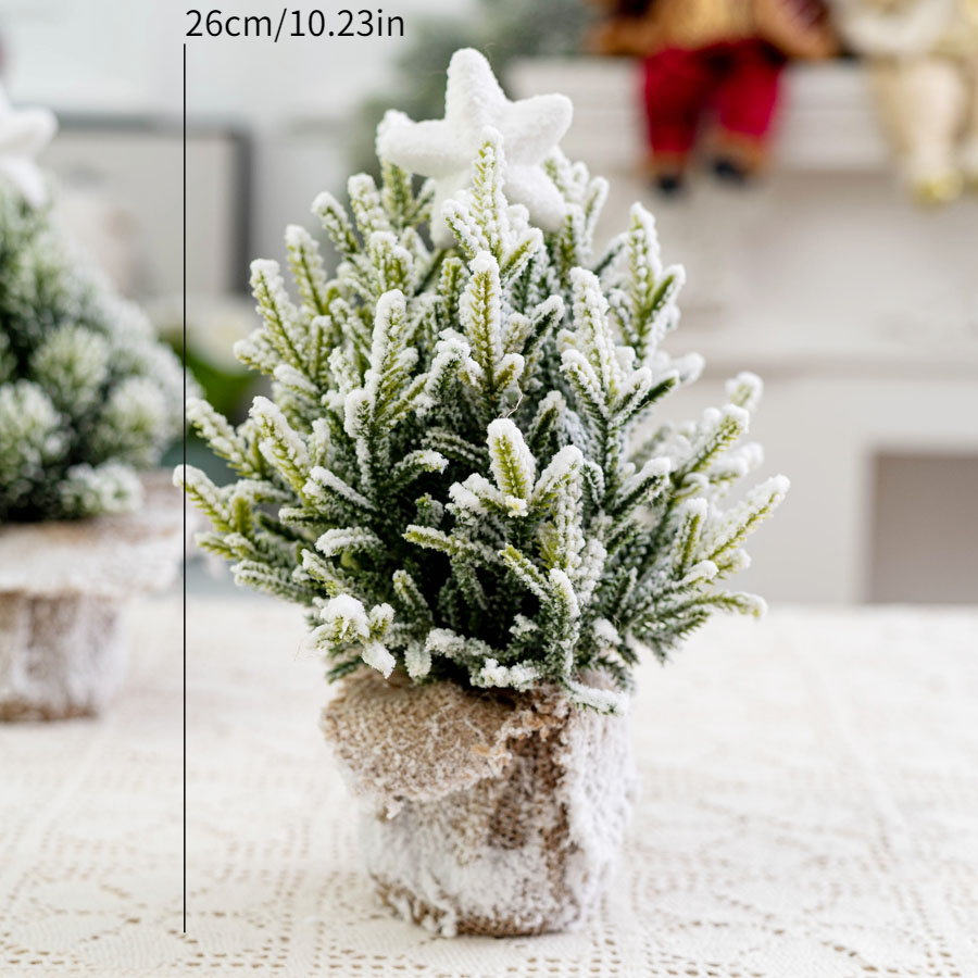 Pe Christmas Tree Snow Spray Flocking Linen Cedar Mini Small - Temu