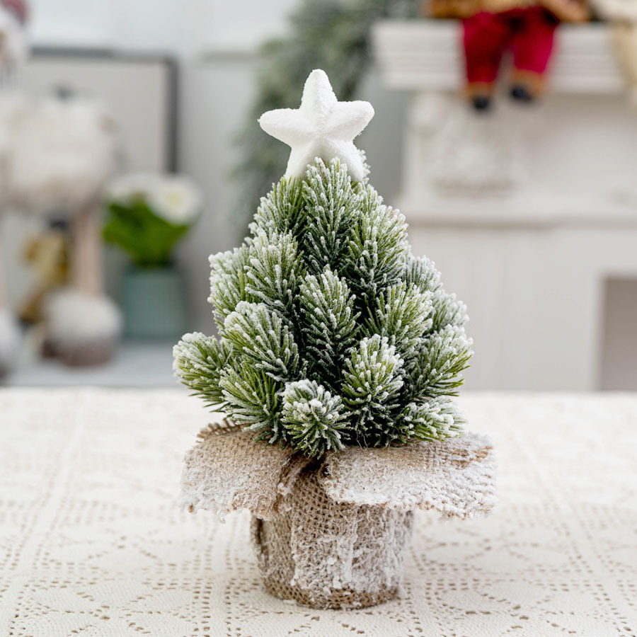 Pe Christmas Tree Snow Spray Flocking Linen Cedar Mini Small - Temu