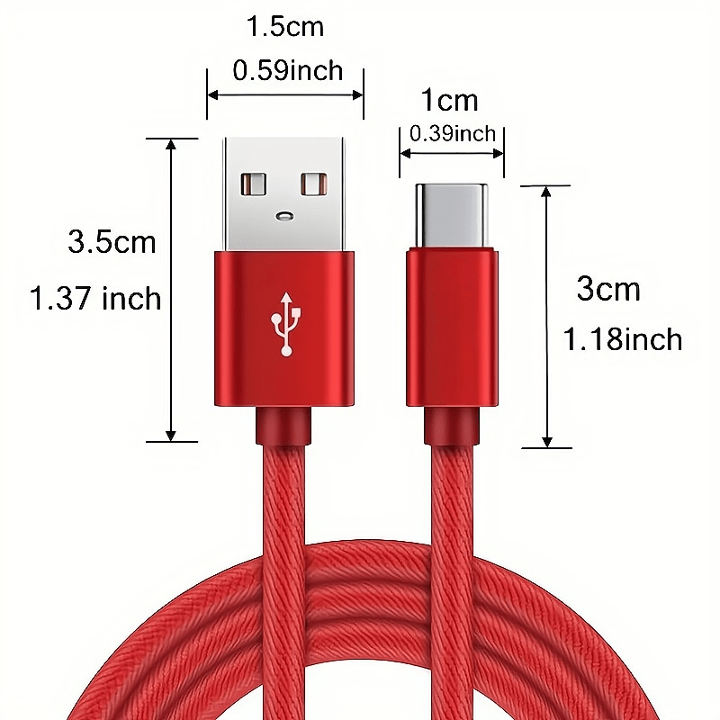  USB Type C Cable,USB A to USB C 3A Fast Charging (3.3