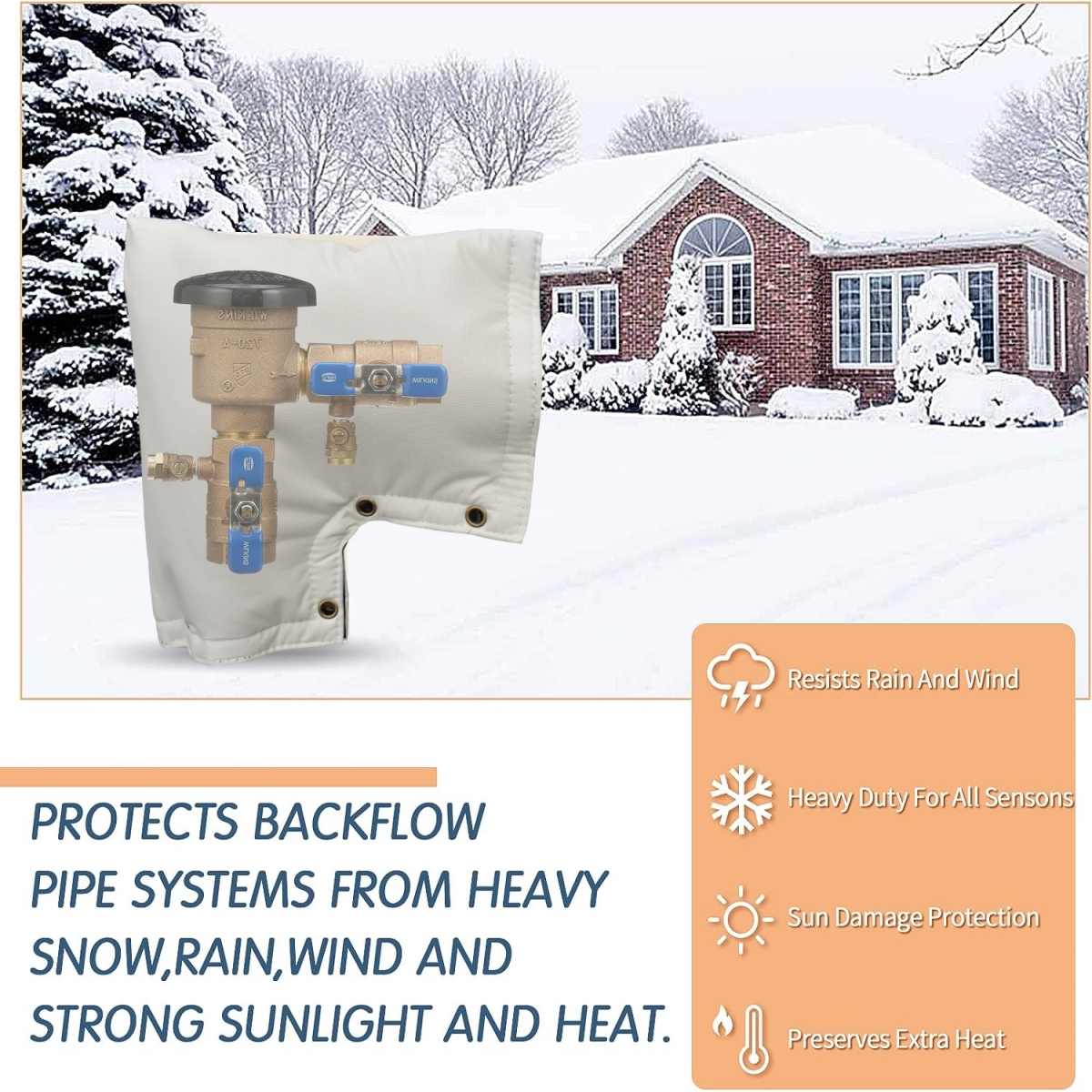 Insulated Backflow Preventer Cover, Double Wall Bell Cover Water Well  Pump Covers, Well Head Cover, Winter Pipe Cover, Sprinkler Valve Cover,  Insulated Pouch, Pipe Insulation Bag For Winter Freeze Protection, Protects