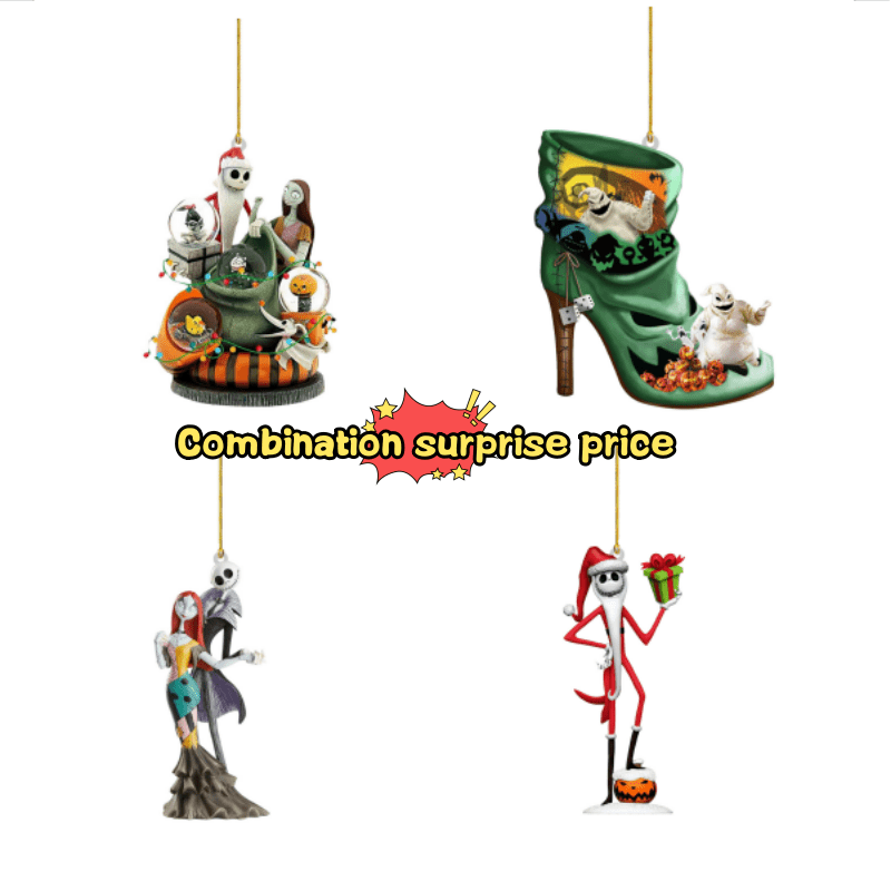 4pcs acrylic decorative pendants cute cartoon car accessories halloween decoration for car rearview mirror decoration christmas tree decoration 4pcs 8