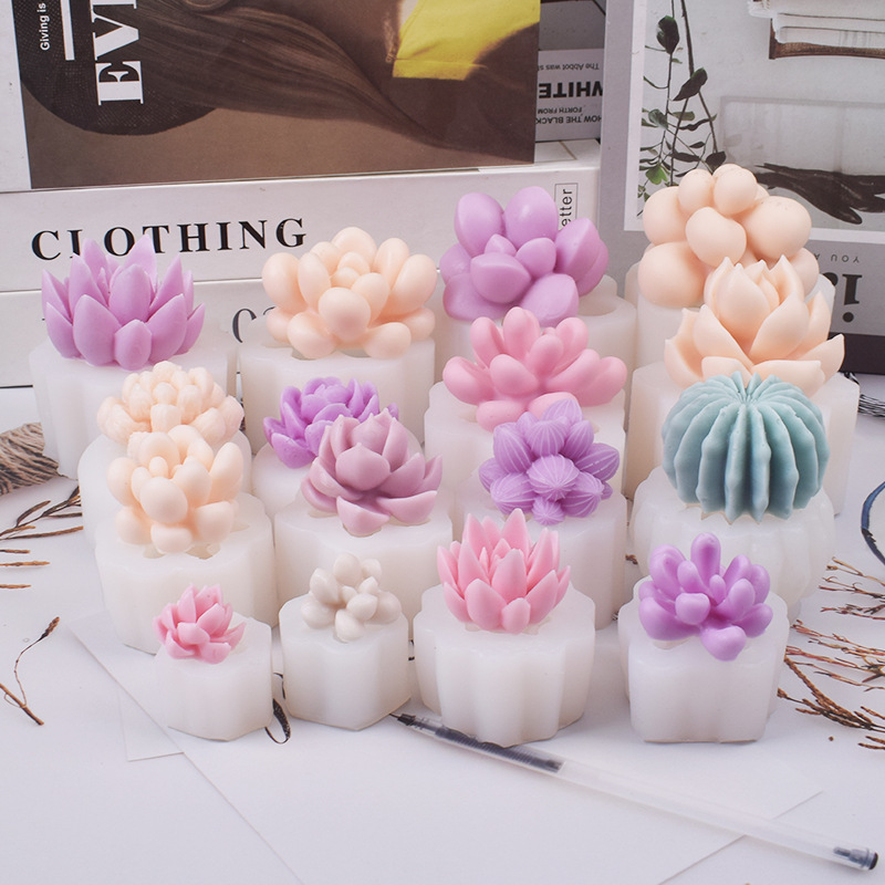 Succulent Mold Plant Silicone Mold 3D Succulent Candle Mold Resin Succulent  Plant Mold Succulent Fondant Mold Plaster Mold Chocolate Mold 